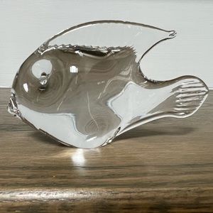 Vintage KONST GLASHYTTAN URSHULT Art Glass Fish Made in Sweden Clear
